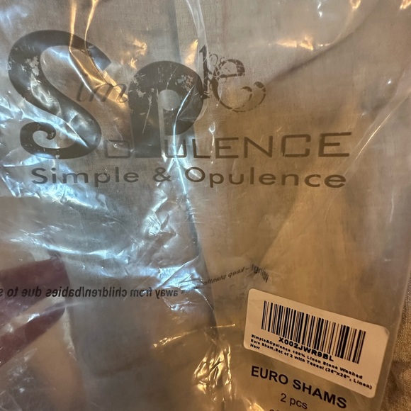 Two Linen Euro Shams with Fringe Boho Tassels Brand New - Picture 2 of 4